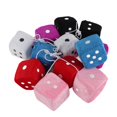 thumbnail image 1 of 6 Pairs Car Rearview Mirror Hanging Plush Dice with Dots for Interior Car Decoration Ornaments, 1 of 4
