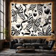 thumbnail image 6 of Zebra Stripe Bows Among Black Hearts and Pearls, Playful Maximalist for Fashion Fans, Bow and Heart Decor, Birthday Gift, Tapestry Wall Hanging for Bedroom and Dorm, 6 of 7
