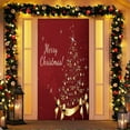 thumbnail image 5 of Stijggn Christmas Door Tapestries Christmas Party Decorations Xmas Tree Door Cover Banner Merry Christmas Door Hanging Backdrop Decorations for Winter Indoor Outside Front Door Banner, 5 of 7