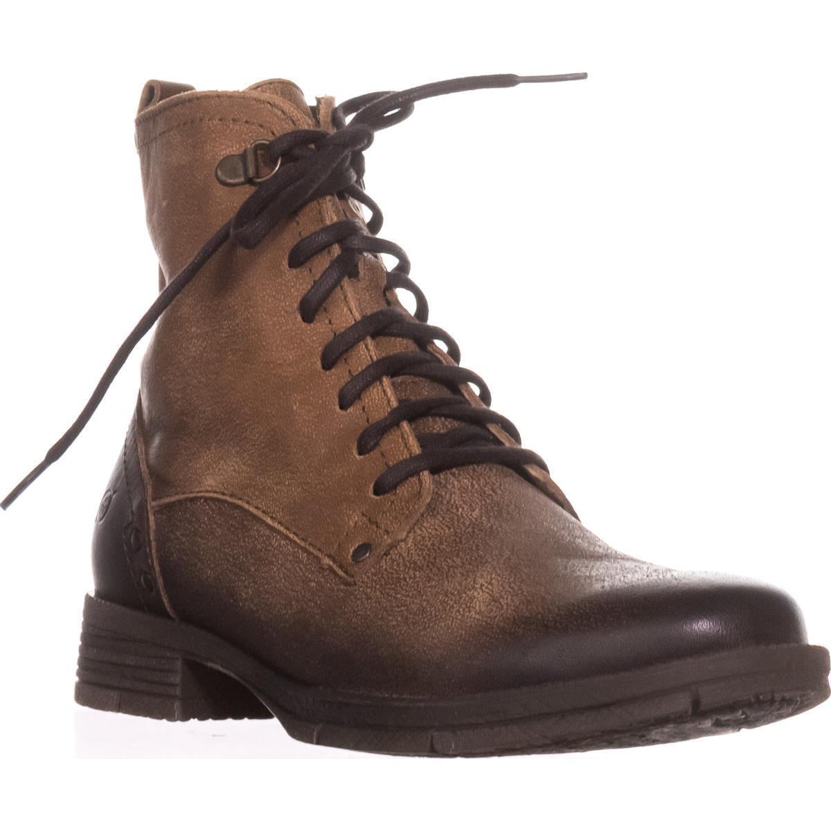 Womens Born Joris Flat Combat Boots, Brown