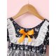 thumbnail image 4 of Txlixc Vestido de Manga Corta para niña pequeña, Vestido de decoración con Lazo de Patchwork de Malla con Estampado Floral, Ropa Casual Simple de una Pieza Txlixc Moda, 4 of 7