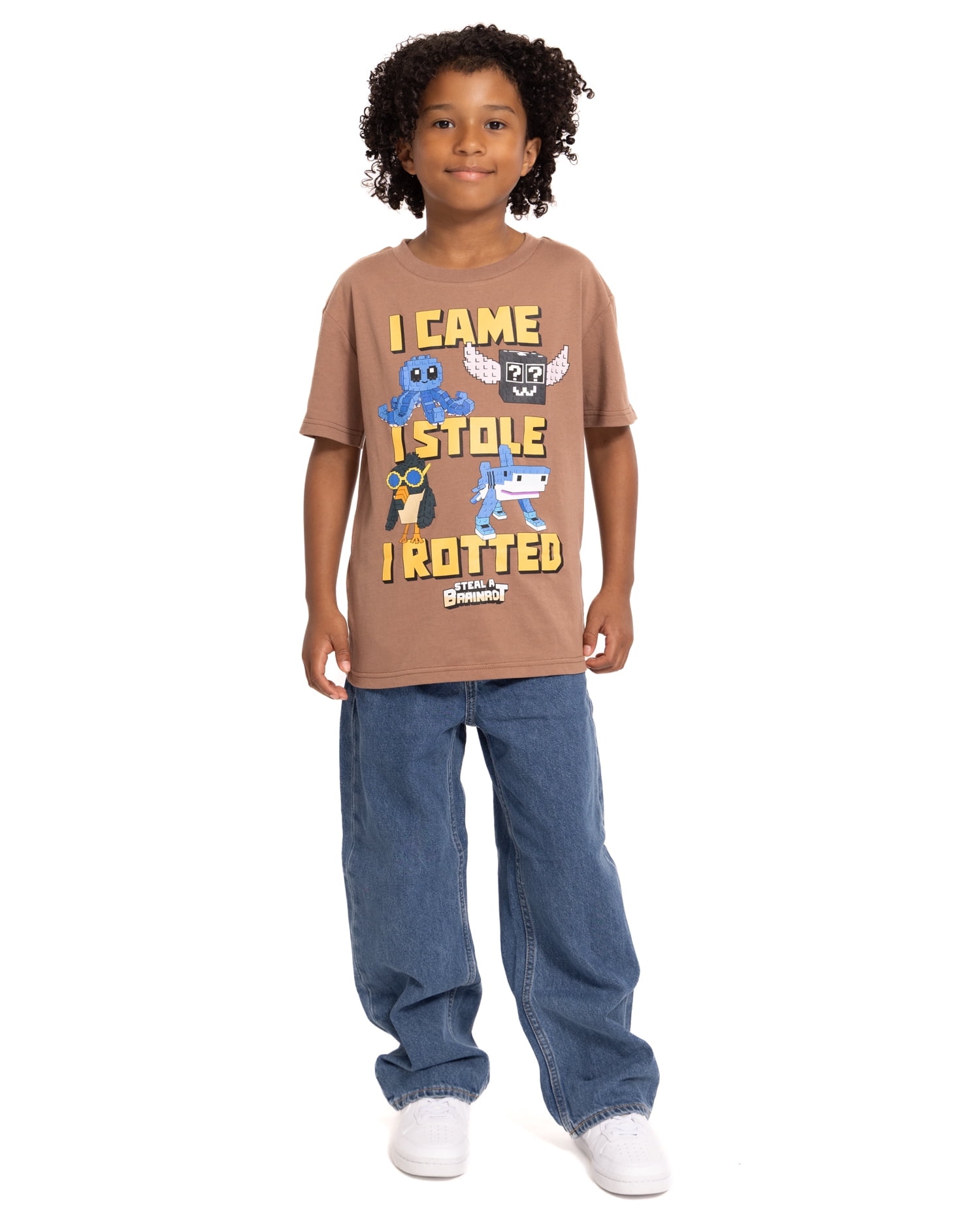 Roblox "Steal a Brainrot" Boys' Short Sleeve Graphic T-Shirt, Sizes 4-18