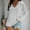 White, variant on Women's Loose Long Sleeve Blouse V-Neck Casual Pullover Tops Blouses