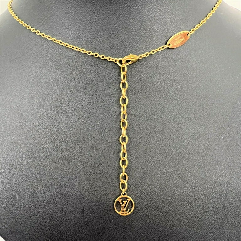 Louis-Vuitton Monogram Locket Necklace. Picture Holder with an adjustable  chain