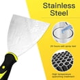 thumbnail image 3 of Wallpaper Scraper, 3 Pack Stainless Steel Paint Scraper Tool Set with Plastic Handle, Filling Putty Knife for Cleaning, Decorating, DIY, Removing (1.5 2.5 4 Inches), 3 of 5