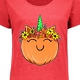 thumbnail image 4 of Inktastic Pumpkin Unicorn for Halloween and Thanksgiving Women's Plus Size T-Shirt, 4 of 5
