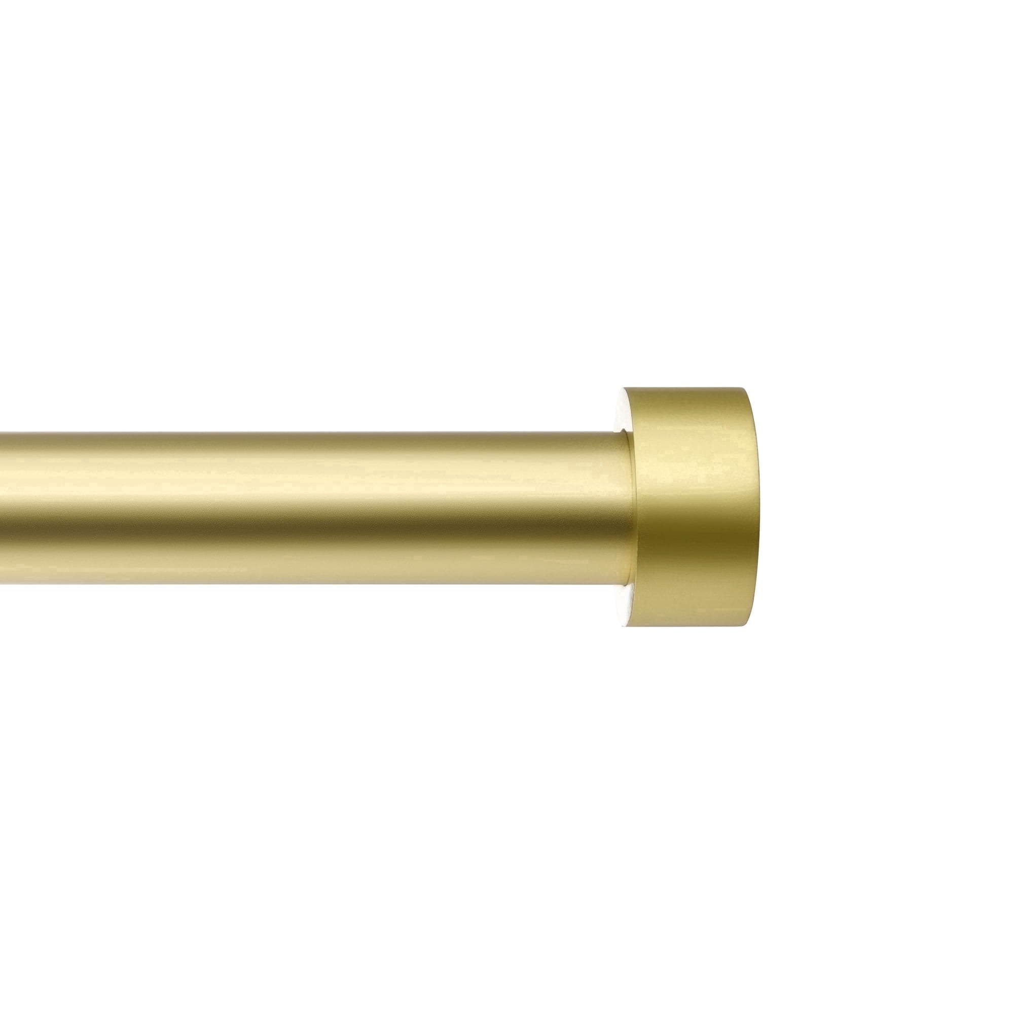 Muuphra Modern 1" Matte Gold End Cap Adjustable Single Curtain Rods,30"-60"
