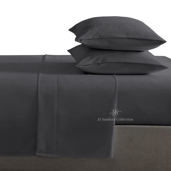 4 Piece Sheet Set 100% Egyptian Cotton Bed Sheets 1000 Thread Count Luxury Hotel Quality Sheet Set Italian Finish Premium Sheets Long Staple Fits Up to 18 Inch Deep Pocket (California King, Dark Grey)