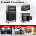 thumbnail image 3 of Gymax 2 in 1 Rolling Cabinet Storage Organizer Chest Box Garage 6 Drawer Toolbox Black, 3 of 10