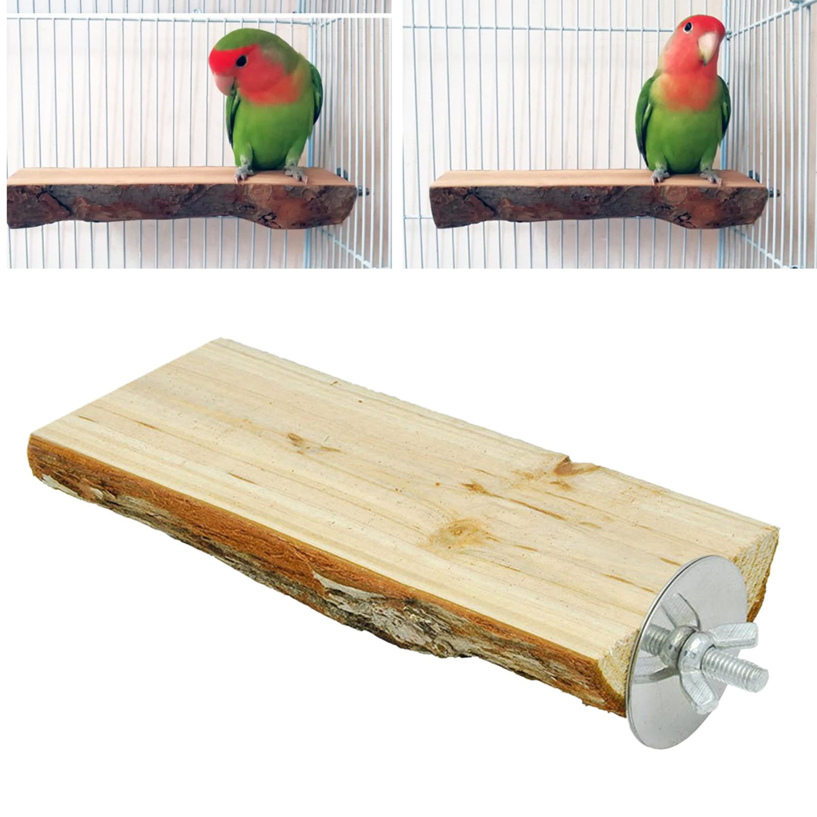 Bird Parrot Perches, Natural wooden bird Perch Stand Platform Paw Grinding Set Accessories for Parakeets, Cockatiels, Budgies, s , 5-6cm 18cm