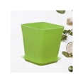 thumbnail image 5 of 10 macetas cuadradas de plástico para flores, mini macetas decorativas, macetas creativas para suculentas, organizador floral para vivero, suministros de jardín con bandejas (verde, 7 cm), 5 of 5