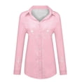 thumbnail image 4 of Western Cowboy Shirts for Women Cowgirl Spring Fall Button Down Shirt Floral Embroidery Long Sleeve Snap Pink Tops XL, 4 of 4