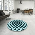 thumbnail image 4 of Ahgly Company Machine Washable Indoor Round Transitional Medium Teal Green Area Rugs, 4' Round, 4 of 7