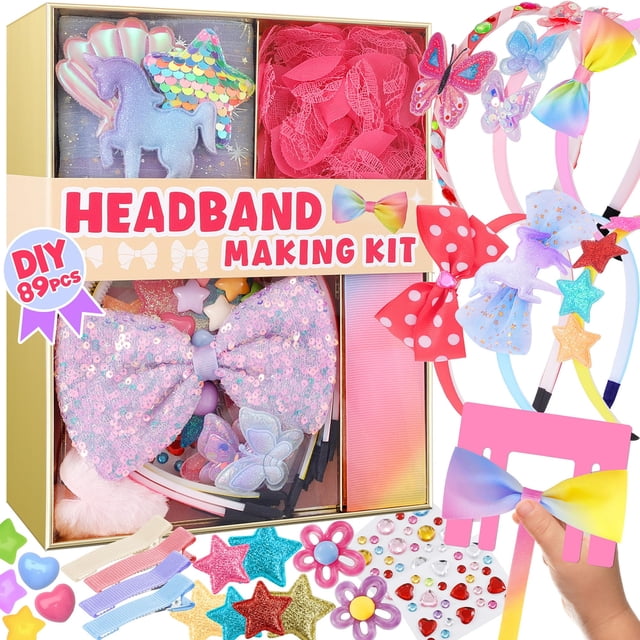 Kit de manualidades Yasest para hacer diademas DIY, 89 piezas para niñas