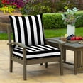 thumbnail image 6 of ARDEN Outdoor Deep Seat Cushion Set (2-Pack), 24 in x 24 in, Weather-Proof, Rain-Proof, Fade Resistant Patio Cushion for Chair, Sofa, and Couch Black Cabana Stripe, 6 of 9