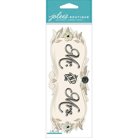Dimensional Title Waves - Jolee's Boutique Title Wave Dimensional Stickers, Mr. and Mrs.