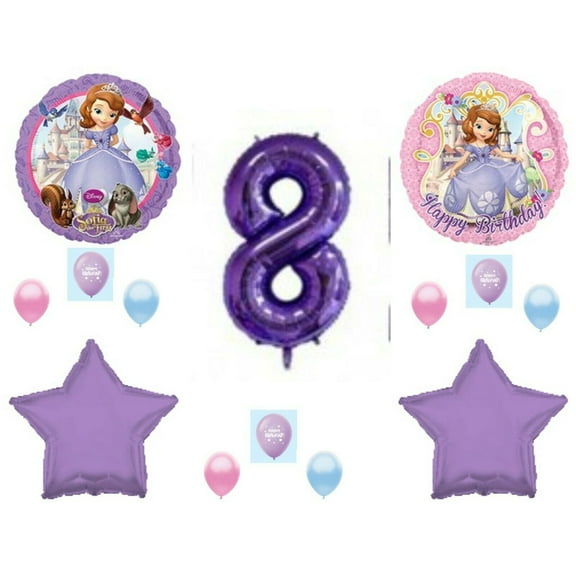 Sofia The First 8th Birthday balloons Decoration Princess Purple