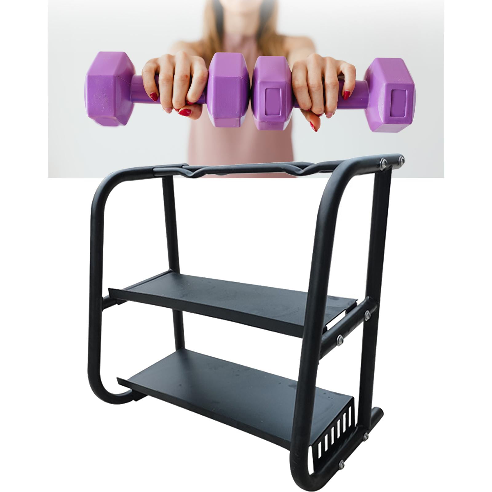 Rangement Fitness : Support Double Haltères Et Kettlebell ITM FITNESS - Acier Noir, Gain De Place, Usage Maison/pro