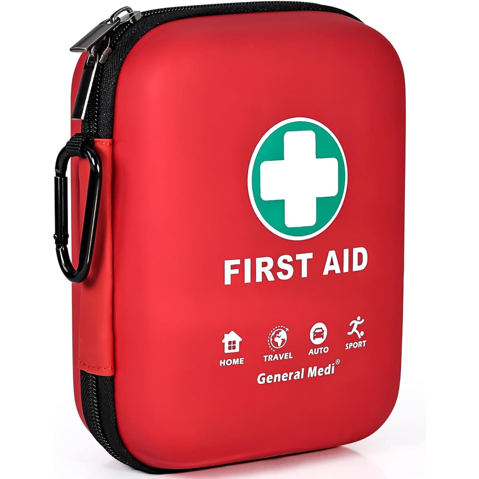 General Medi First Aid Kit - 170 Pieces Hard Case and Lightweight - Great for Travel, Home, Office, Vehicle, Camping, Workplace & Outdoor