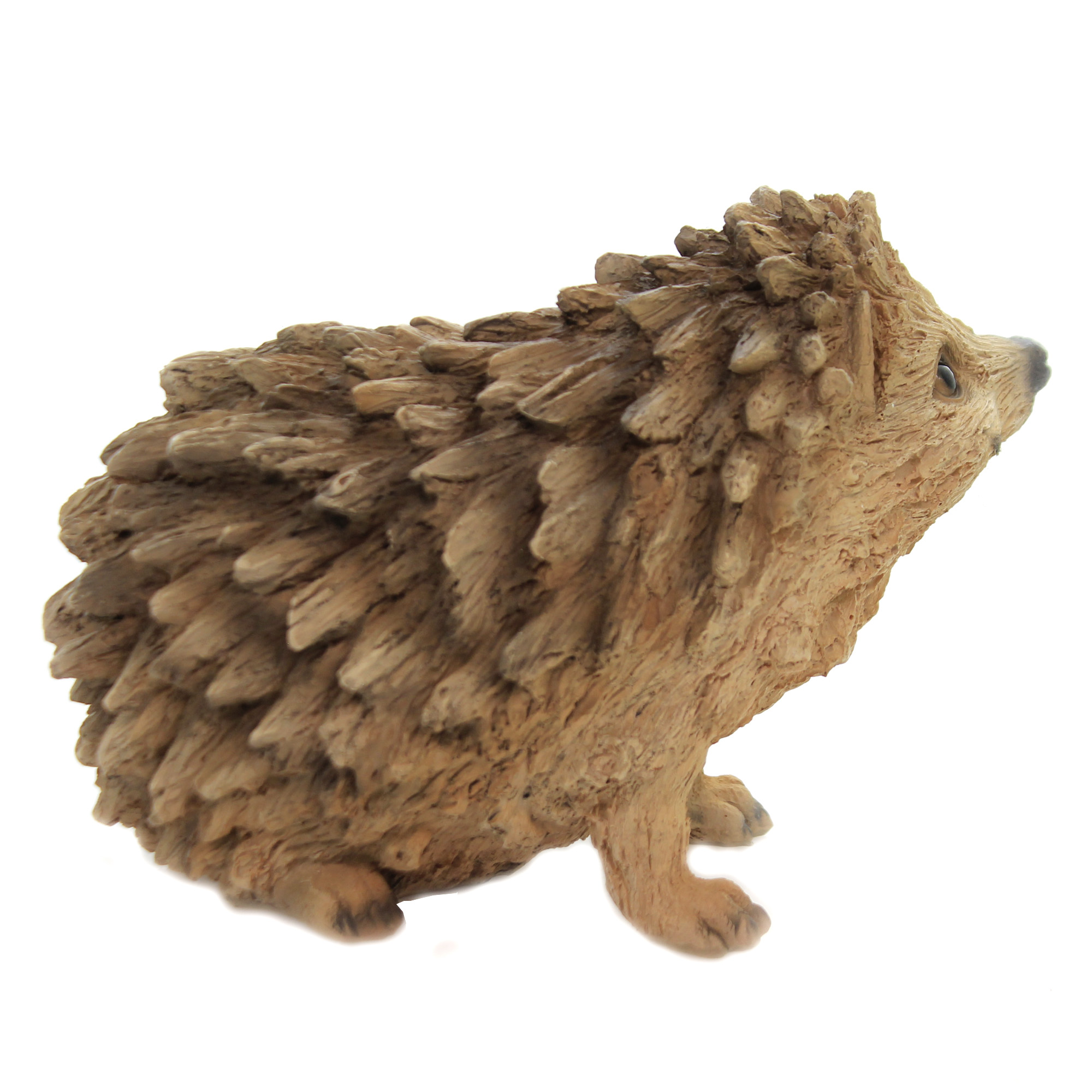 Ebros Realist Driftwood Look Hedgehog Resin Figurine Statue 8.5" Long