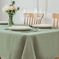 thumbnail image 2 of Faux Linen Textured Rectangle Tablecloth Water Resistant Wrinkle Free Spill-proof, Soft Table Cloth for Dining Room Decoration, Banquet Parties Event Holiday Dinner, 60 x 84 Inch Sage Green, 2 of 6