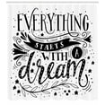 thumbnail image 3 of Ambesonne Black and White Shower Curtain, Dream Words, 69"Wx84"L, Black and White, 3 of 3