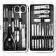thumbnail image 2 of Kit de pedicura Kit de manicura de acero inoxidable de 21 piezas, kits de aseo profesional, herramientas para el cuidado de uñas con lujoso estuche de viaje negro, 2 of 5