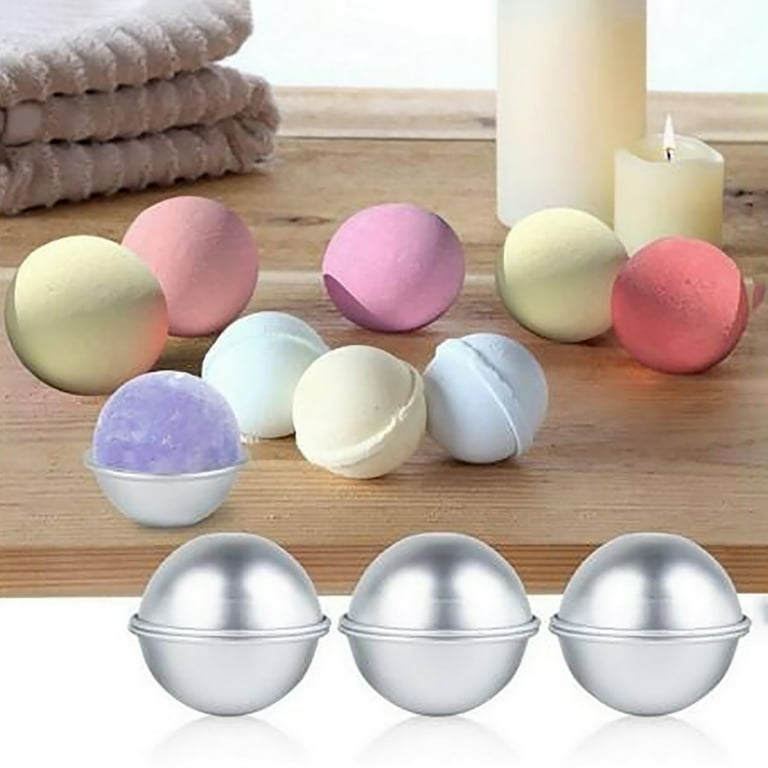 Besufy Bath Bomb Mold 2Pcs Aluminum Alloy 3D Ball Bath Bombs Cake Mold DIY  Baking Tool Accessories 