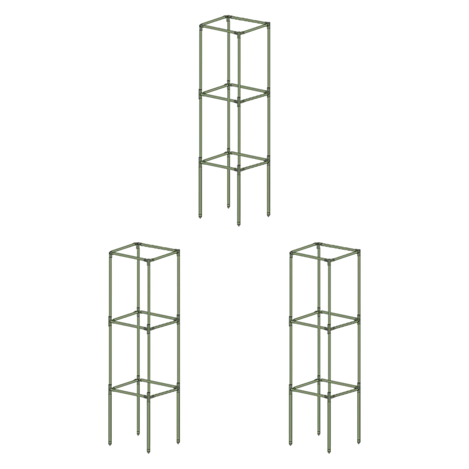 Aymzbd 3Pcs Square Tomato Cages Vegetable Stake Trellis Versatile Plant Stakes Support