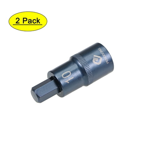 

Uxcell 1/2-Inch Square Drive x H10 Metric Hex Bit Socket 2 Inch Length 2 Pack