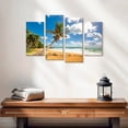 thumbnail image 2 of Elephant Stock Flamenco Beach Wall Art - Horizontal Multi Panel Canvas - Living Room Wall Decor - Beach Multi Panel - Green And Blue Decor - 24" x 14", 2 of 4