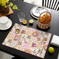 thumbnail image 4 of Pioneer Flower Floral Print Pattern Summer Placemats Table Placemats Set Of 4-Linen Kitchen Washable Placemats Table Mats 12x18 Inch Non-Slip Heat Resistant, 4 of 6