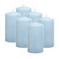 Hyoola 3 X 6 Large Unscented Pillar Candles Dripless Ice Blue Pillars 6 Pack 6079