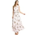 thumbnail image 2 of Love Stitch Women's High Neck Halter, Smocked Waist Maxi Dress (Petal, Small), 2 of 5