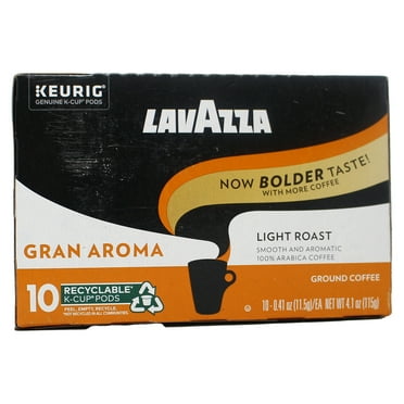 Lavazza Gran Aroma Light Roast 100% Aribica Ground Coffee Pods 10 Ount