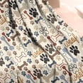 thumbnail image 2 of Paw Prints and Bones Blanket,Comfortable Soft Flannel Throw Blanket,All Season,Warm Lightweight Blankets for Sofa Bed Couch Living Room Chair,50"x60"(130x150cm), 2 of 4