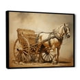 thumbnail image 2 of Designart "Minimalist Vintage American Cart With Horse" Old American Cart Floater Framed Canvas Prints, 2 of 5