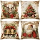thumbnail image 5 of Juego de 4 fundas decorativas navideñas para cojines con diseños de renos y muñecos de nieve., 5 of 8