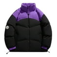 thumbnail image 3 of DUMUIELD Mens Down Jackets Fashion Color Block Ski Coat Winter Warm Jacket Thicken Waterproof Stand Collar Puffy Coat Black,XXXL, 3 of 7