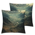 thumbnail image 2 of Acheng Decorative Throw Pillow Covers Double Sided Throw Pillow Cases Brown and Black Mountain Throw Pillow Covers Square Couch Cushion Case for Living Room Plush Cushion Covers,2 Pcs White, 2 of 6