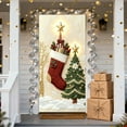 thumbnail image 4 of Upgraded 35 X 72 In Stereoscopic Embroidery Style Christmas Door Cover Christmas Door Curtain Christmas Day Door And Wall Decoration Festival Party Decoration Q, 4 of 6