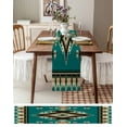 thumbnail image 6 of Green Southwestern Table Runner Vintage Boho Ethnic Geometric Tablerunners 13 x 36 Inch, Table Decorations Tabletop Scarf for Summer Gathering Holiday Farmhouse Kitchen Dining Decor, 6 of 6