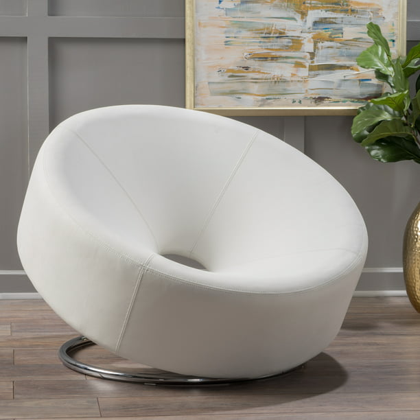 Noble House Jetson Large Modern Bonded, Round Living Room Chair