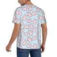 thumbnail image 2 of Zufioo Cute Rabbit Print Men's Baseball Short Sleeve, Moisture Wicking Button-Down Hip Hop Tee-Medium, 2 of 7