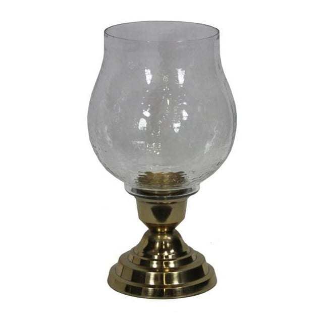 Engaging Design Glass Candleholder, Gold - 15 x 8 x 8