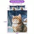 thumbnail image 5 of Hello Winter Exotic Shorthair Welcome Snowy Night Watercolor Vintage Quilt Bedding Set Cat Lover Kitten Owner Gifts 1 Blanket Bed Cover 2 Pillowcases - 01011, 5 of 5