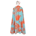 thumbnail image 4 of Vestido Corto Con Cuello Halter Vestidos de playa para mujer Vestido casual con estampado floral de moda Boho A-Line (Naranja L) Kuymtek para Mujer Naranja T XL, 4 of 7
