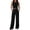 Black, variant on Womens 2 Piece Sets Sleeveless Crop Tank Tops With Wide Leg Pants Casual Summer Linen Sets 2026 M