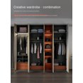 thumbnail image 4 of Bedroom household wardrobe simple modern double door overall coat cabinet cloakroom glass door light luxury cabinet combination My Lux Decor Round, 4 of 17