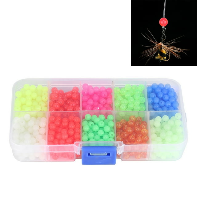 1000pcs/Box Fishing Beads Plastic Glow Fishing Beads Float Tackles For Night Outdoor Fishing